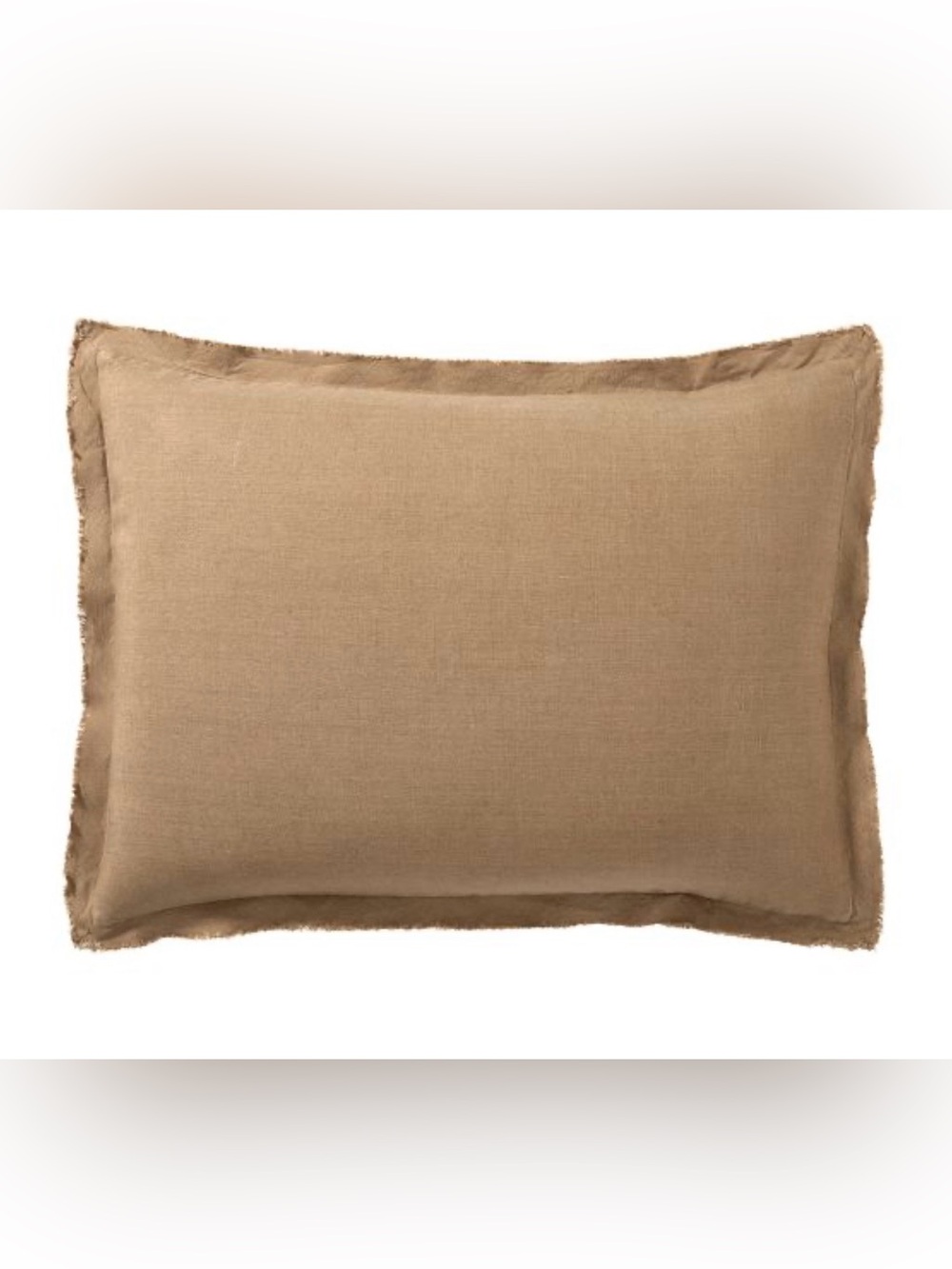 Pottery Barn Belgian Flax Linen Double Flange King Pillow Sham 1 NWOT Toffee